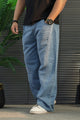 Turbo Retro New Style Denim Cargo Jeans In Sky Blue