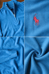 Rph Lren Polo Half Zip Style Imported Men's Sweatshirt In Blue