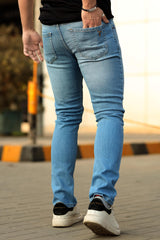 Turbo Slim Fit Jeans In Sky Blue