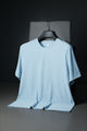 Turbo Stretch-Cotton Round Neck Dry-fit Shirt In Sky Blue