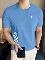 Rph Luren Polo Writing Graphic Crew Neck Tee