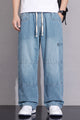 Turbo Style Cast Denim Cargo Jeans In Sky Blue