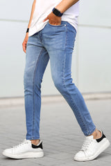 Turbo Ankle Fit Jeans In Sky Blue