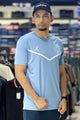 Jrdn Flight Arched Wordmark Dry-Fit Tee In Sky Blue