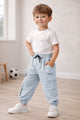 Turbo Casual Cargo Kids Trousers For Boys In Sky Blue