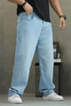 Turbo Relax Fit Denim Baggy Jeans In Sky Blue
