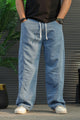 Turbo Retro New Style Denim Cargo Jeans In Sky Blue