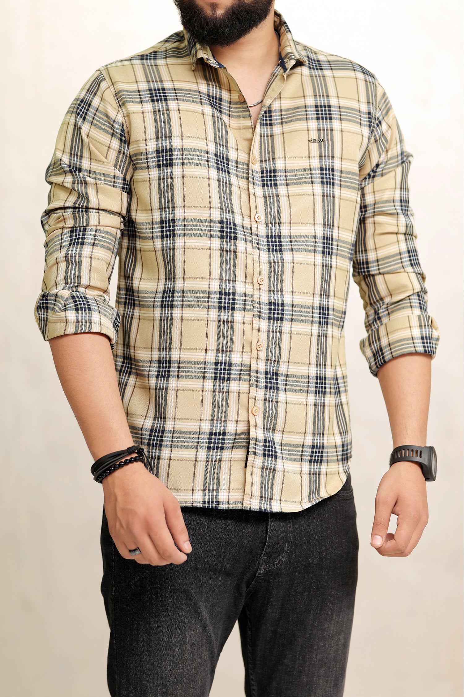 Turbo Cubix Checks Long Sleeve Cotton Casual Shirt