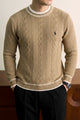 Polo Rph Lren Cable-Knit Pullover Imported Men's Sweater In Skin