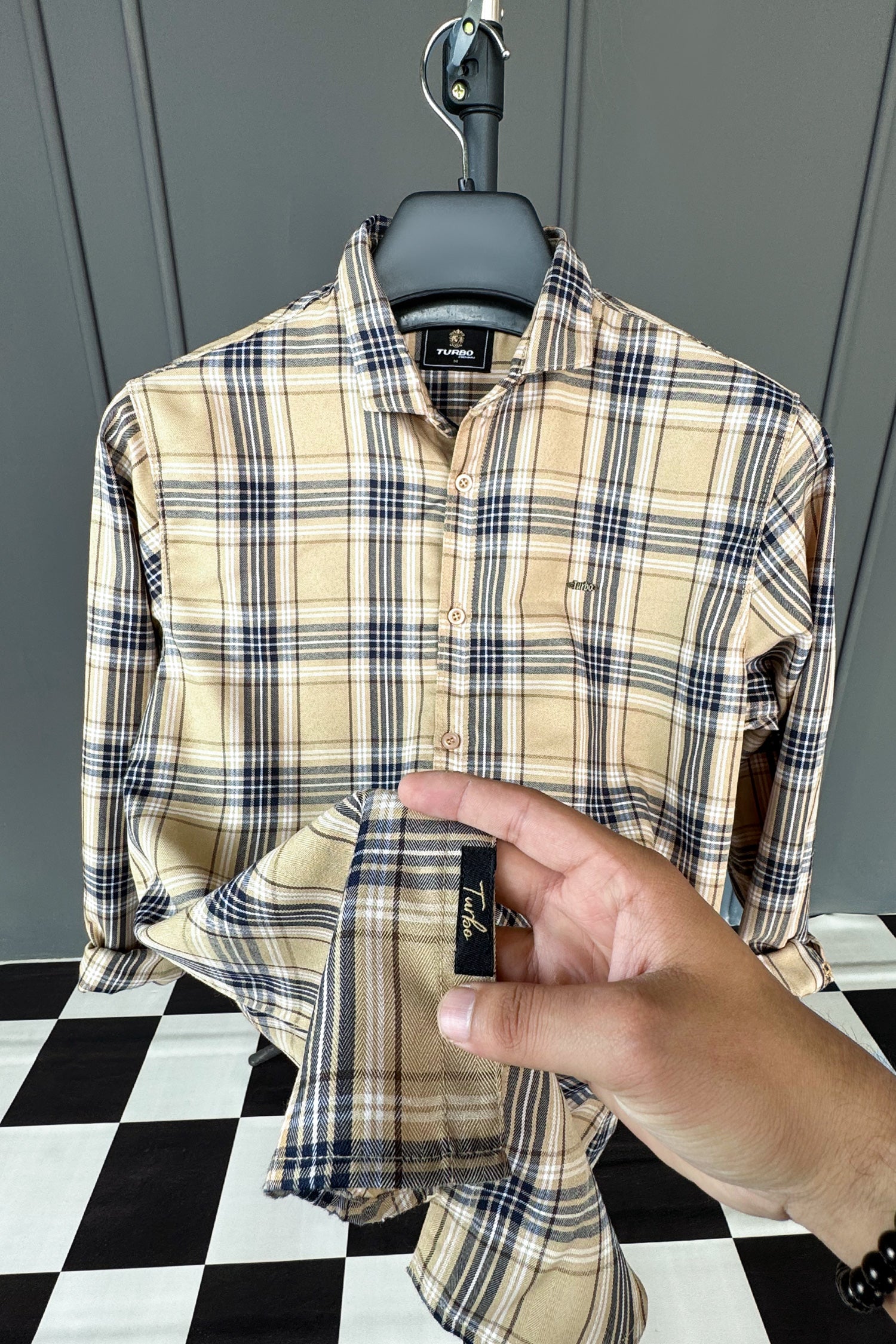Turbo Cubix Checks Long Sleeve Cotton Casual Shirt