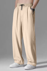 Relaxed Straight Baggy Loose Bottom Trouser in Skin