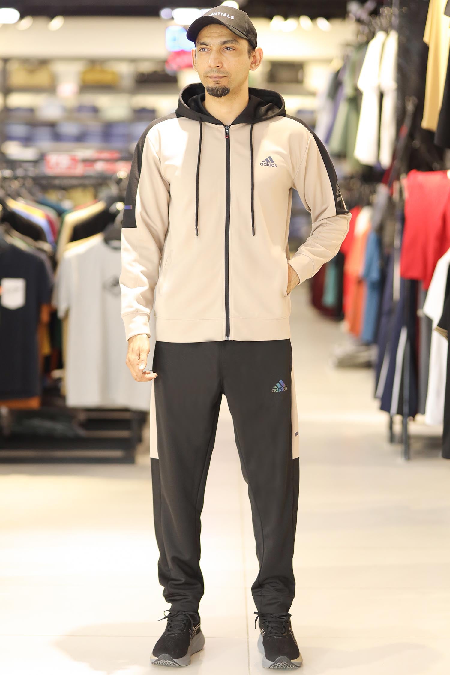 Adds Game Time Mock Neck Hoodie Zipper Tracksuit