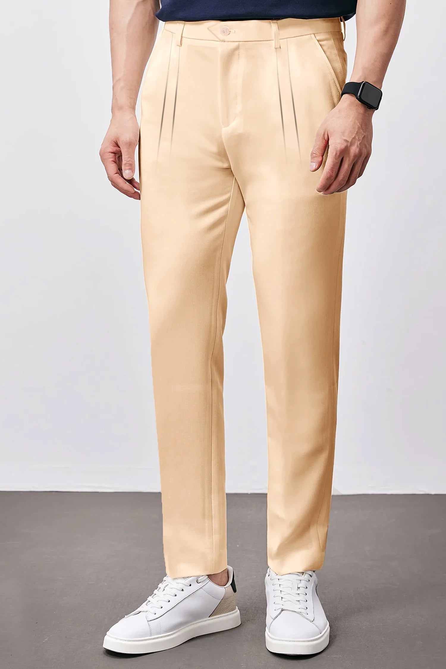 Double Plate Men's Carrot Fit Cotton Pant