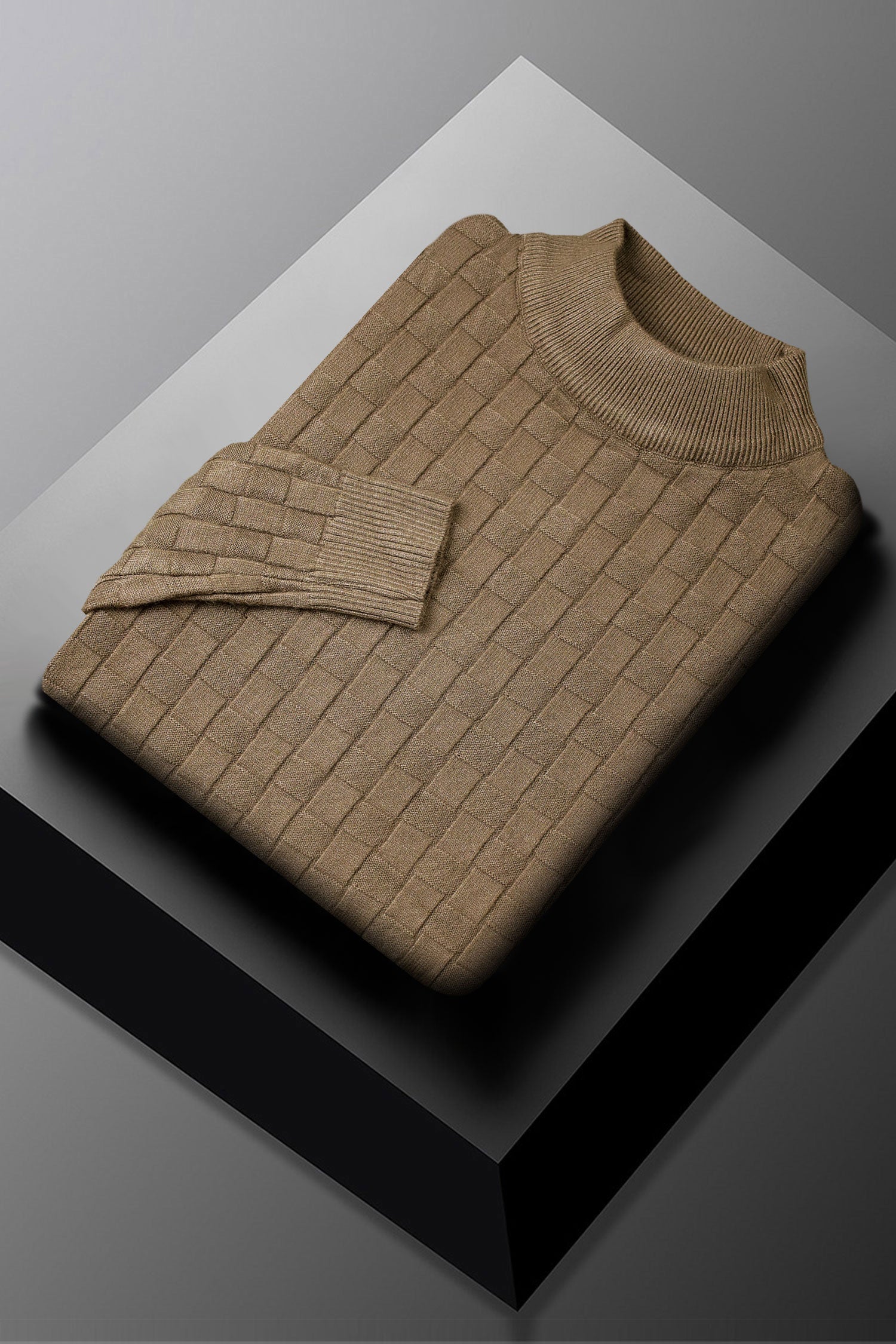 Pullover Waffle Crew-Neck Imported Men's Sweater