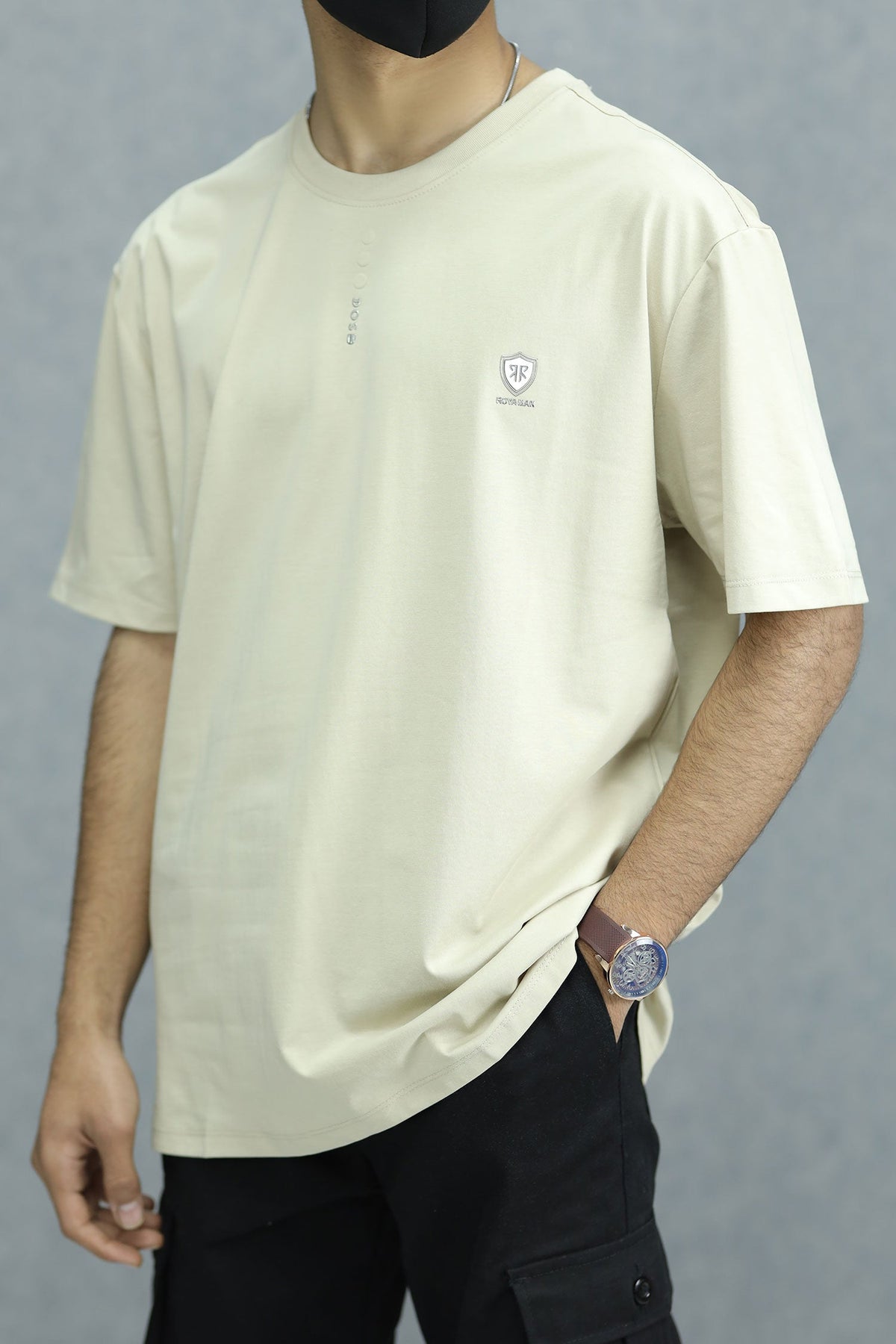 Royall Man Imported Round Neck T-Shirt in Skin