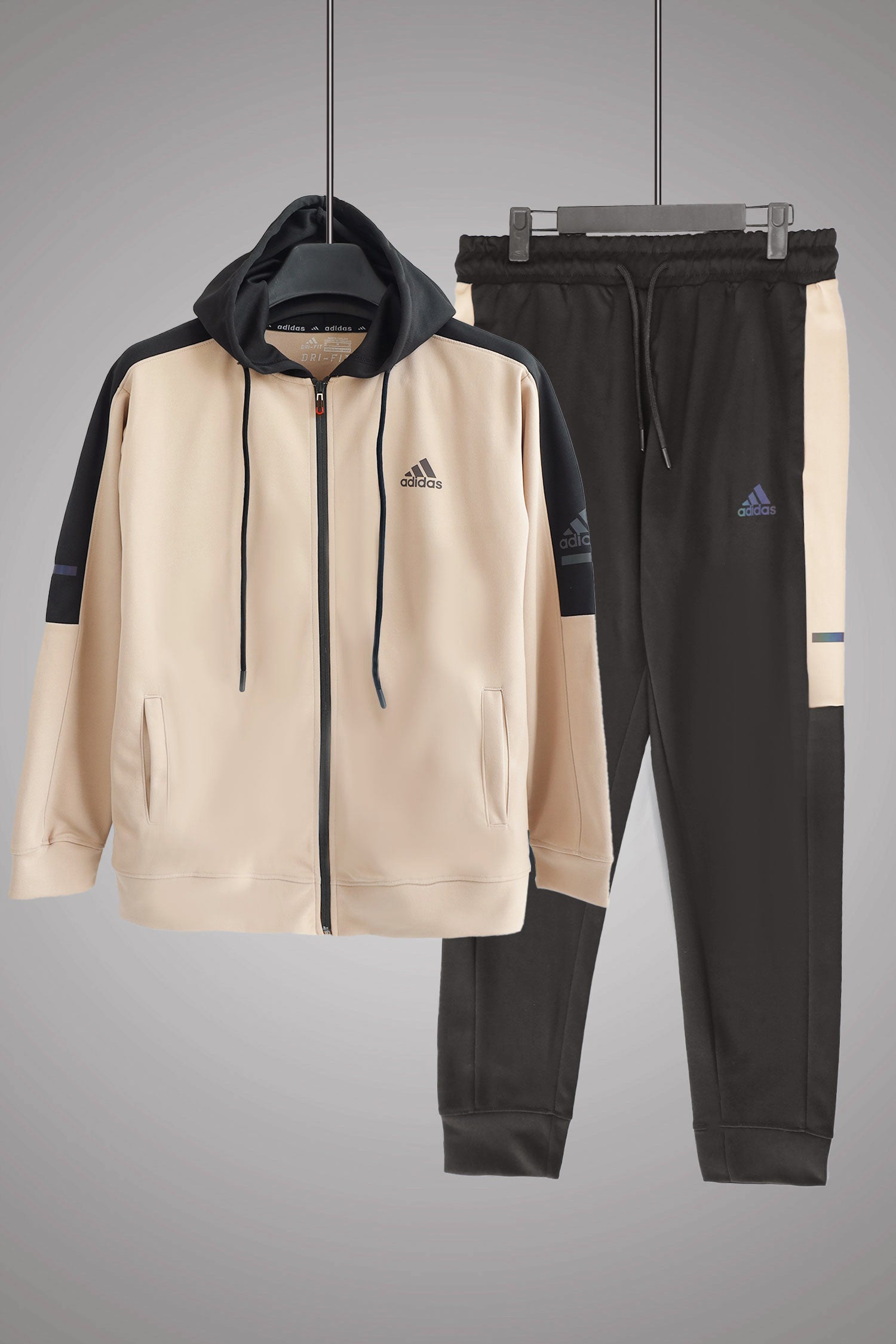 Adds Game Time Mock Neck Hoodie Zipper Tracksuit