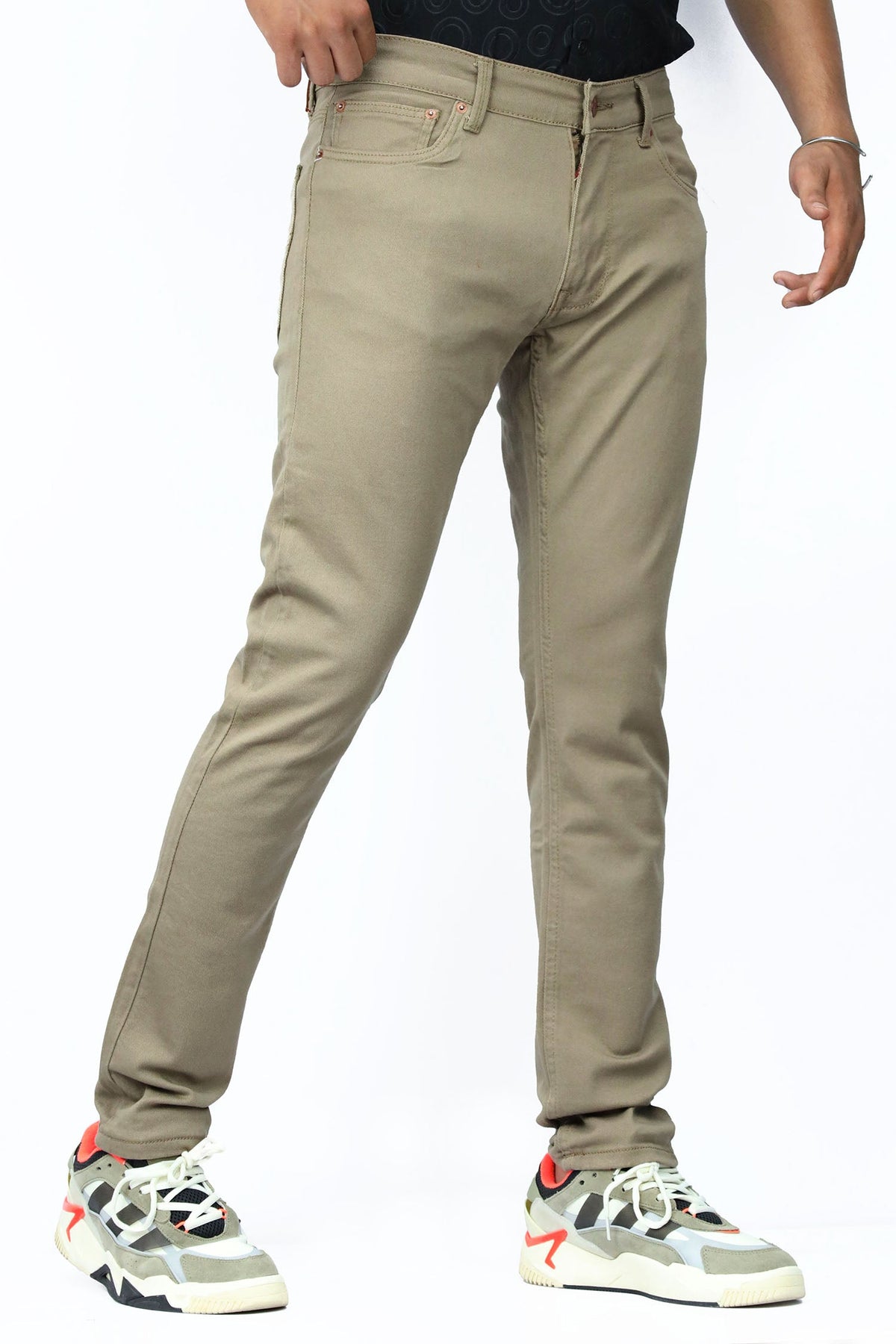 Drill Texture Men's Slim fit Cotton Pant in Skin