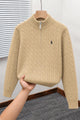 Polo Cable Crew Texture Half-Zip Imported Men's Jumper Sweater
