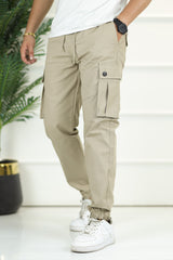 Turbo 6 Pockets Premium Cotton Gabardine Cargo Trouser In Skin