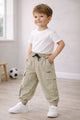 Turbo Casual Cargo Kids Trousers For Boys In Skin