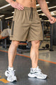 OverSized  All Day Wear Raw Edge Elastic Shorts In Camel