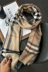 Brbrry Plaid Checked Luxury Cotton Men Mufflers In Skin