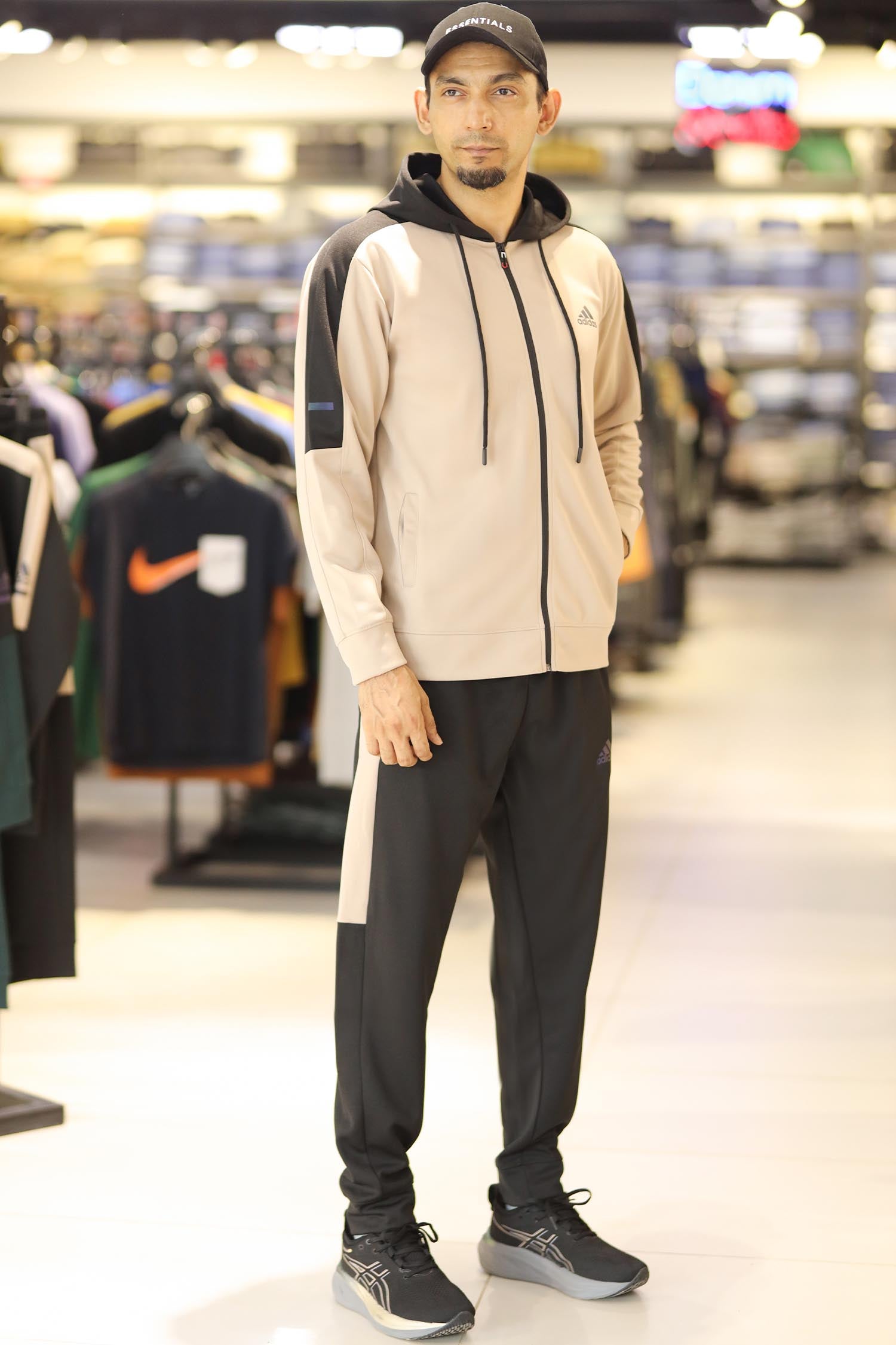 Adds Game Time Mock Neck Hoodie Zipper Tracksuit
