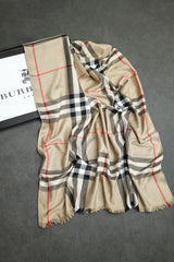 Brbrry Plaid Checked Luxury Cotton Men Mufflers In Skin