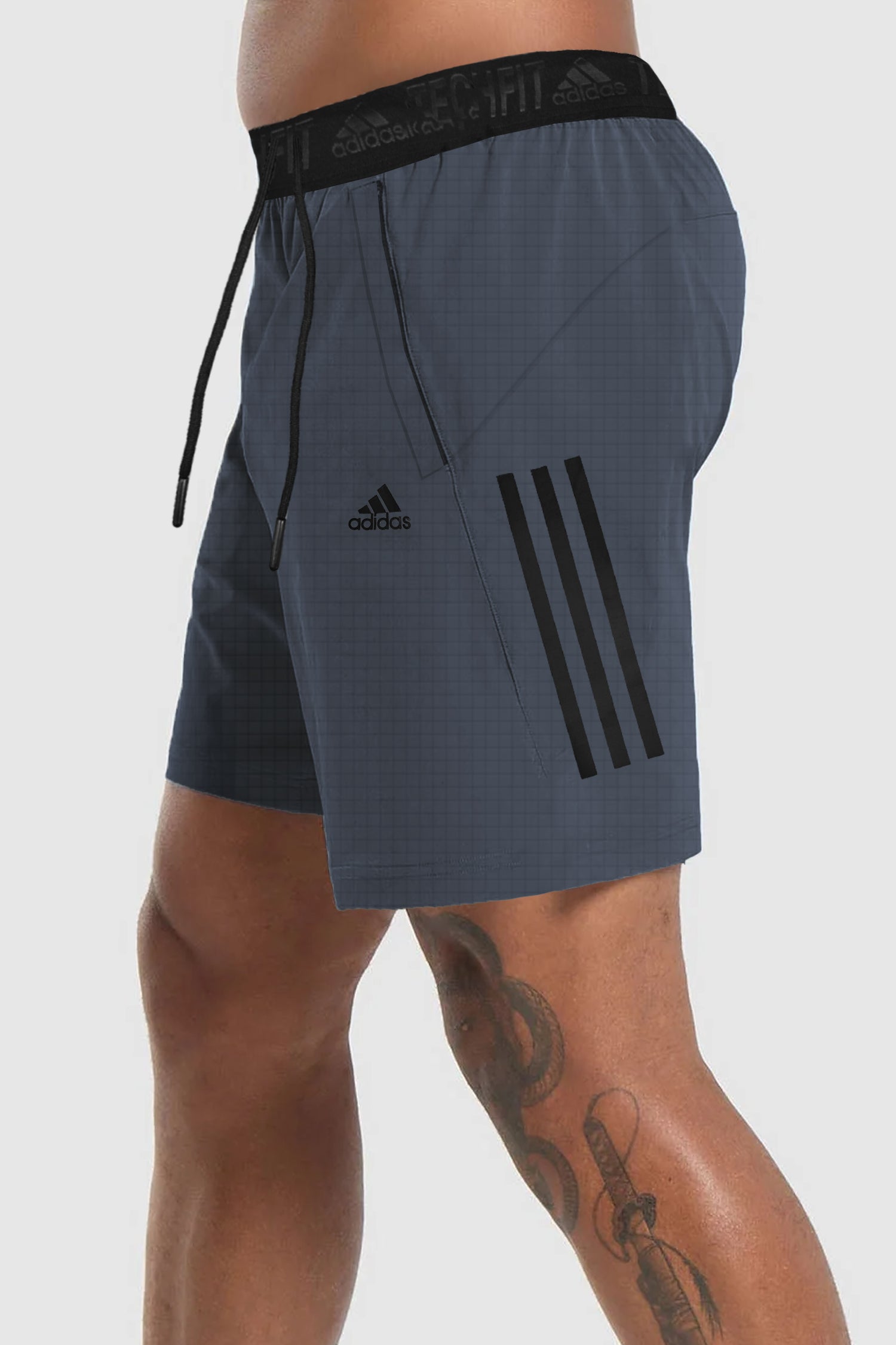 Adds Club 3-Stripes Tennis Shorts In Slate Blue