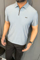 Turbo Abstract Symmetry Zip-Collar Men's Polo Shirt