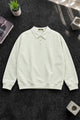 Turbo Minimal Urban Knit-Style Imported Collared Men's Sweatshirt In Slate Grey