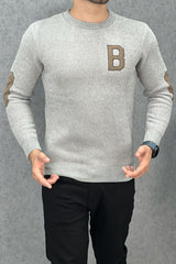 B Letter Round Neck Imported Men's Sweatshirt