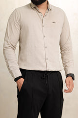 Turbo Dobby Textured Long Sleeve Cotton Casual Shirt
