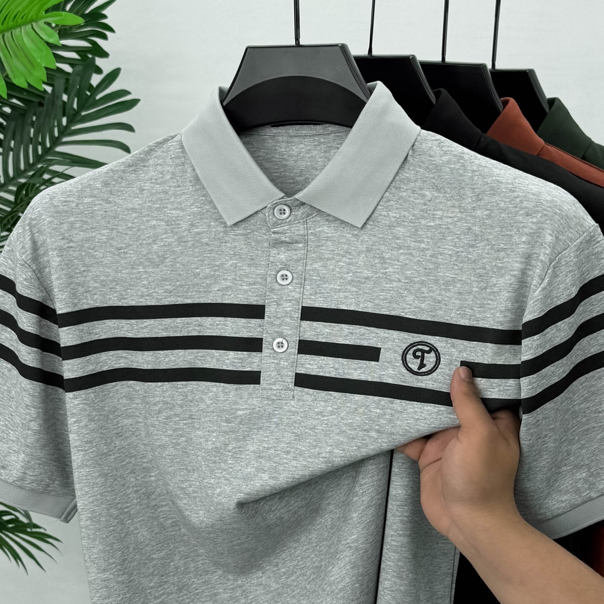 Turbo Horizontal Stripes Style Men's Polo T-Shirt