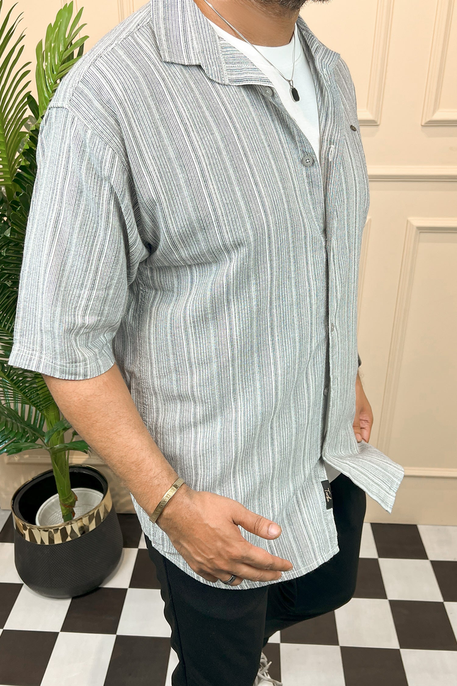 Turbo Down Box Collared Casual Shirt