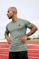 Adds Club 3-Stripes Tennis Imp Dry-Fit Tee In Slate Grey