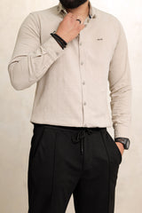 Turbo Dobby Textured Long Sleeve Cotton Casual Shirt