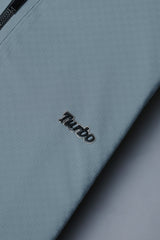 Turbo Abstract Symmetry Zip-Collar Men's Polo Shirt In Slate Blue