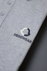 Oslor Arm Quote Typography Men's Polo Shirt In Slate Grey