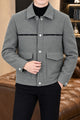 Finest High-Fashion Imported Men's Wool Jacket In Slate Grey