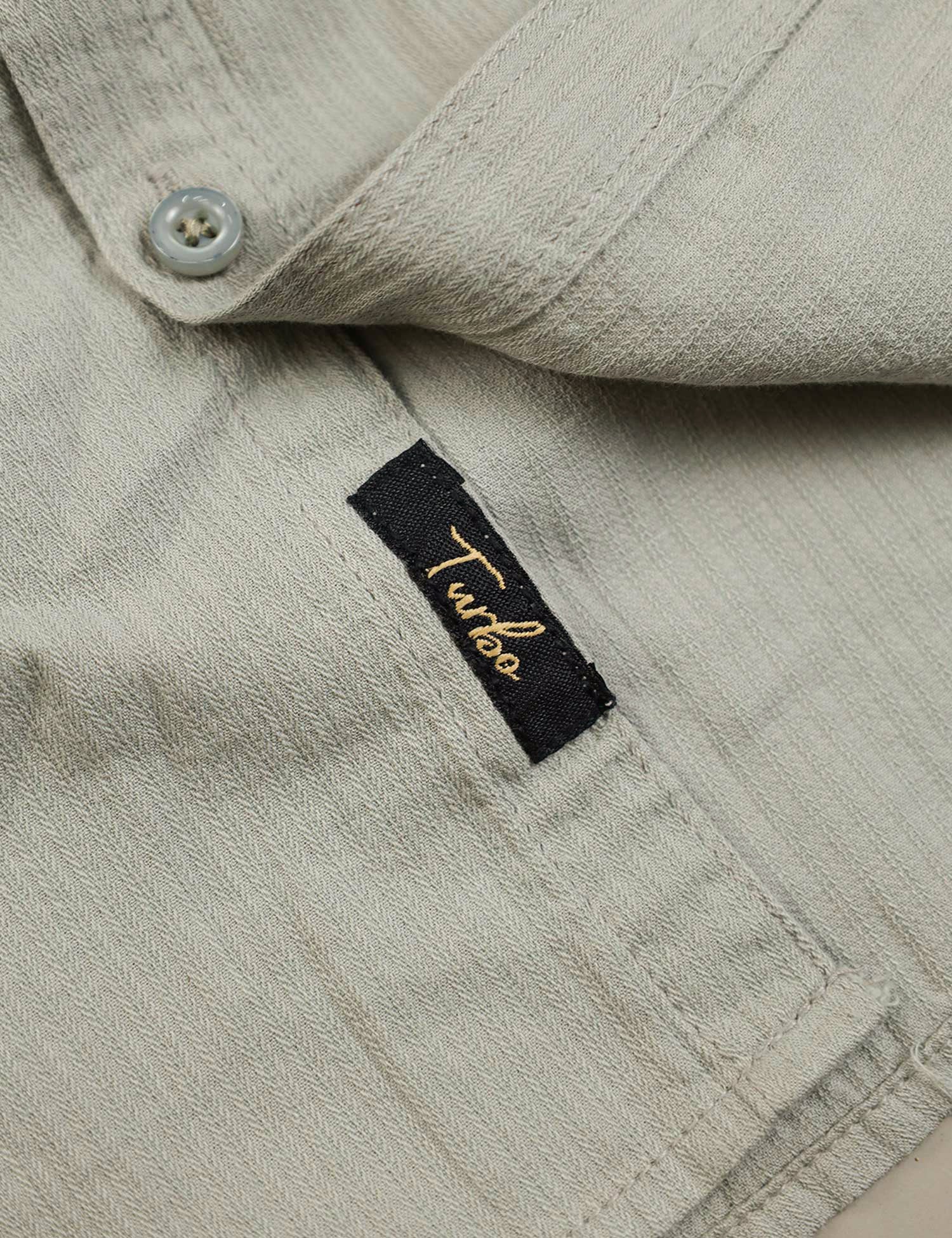 Turbo Self Lining Long Sleeve Cotton Casual Shirt In Slate Grey