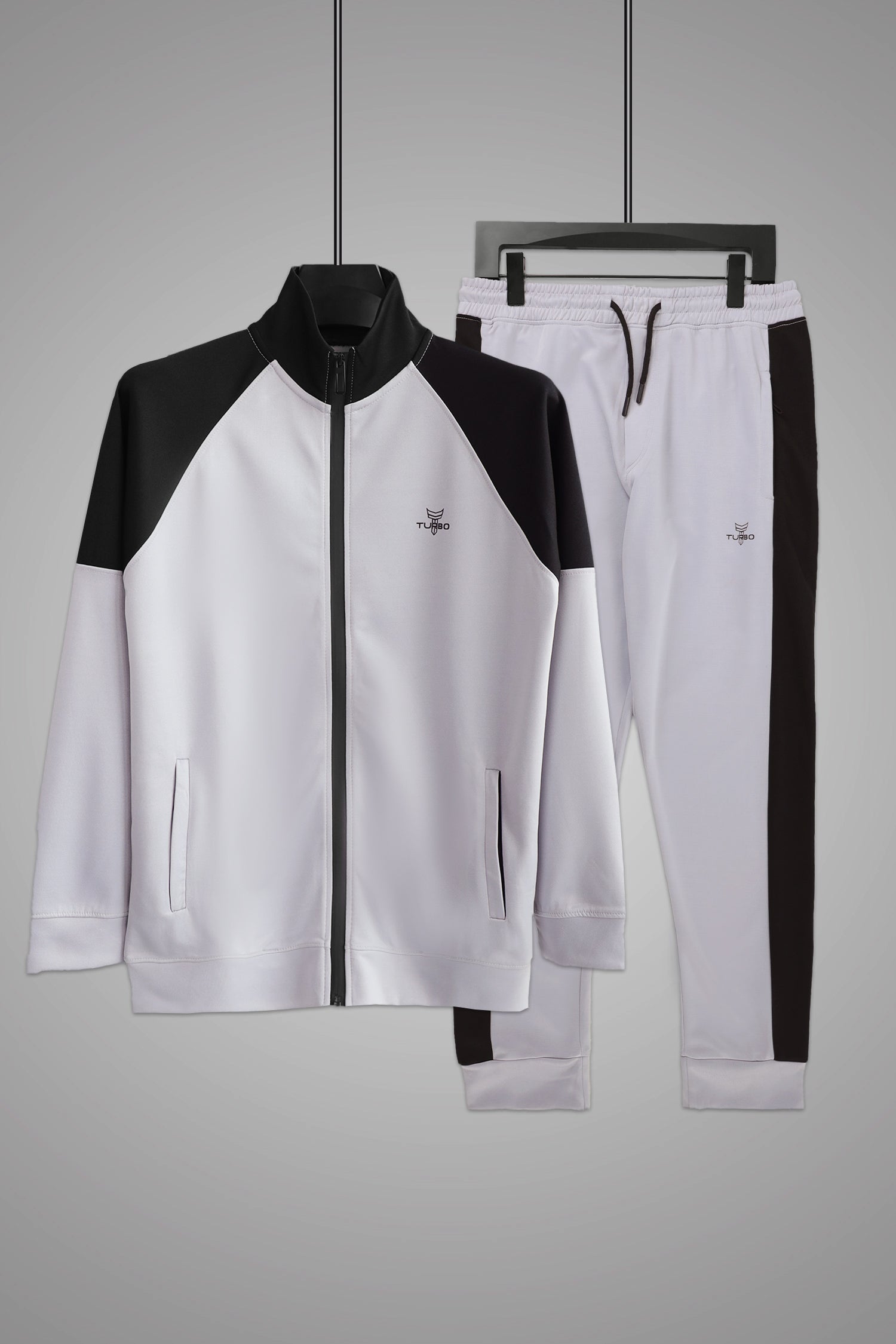 Turbo Raglan Sleeves Panel Moke Neck Zipper Tracksuit