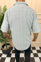 Turbo Down Box Collared Casual Shirt In Slate Grey