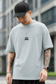 Mens Minimalist Round Neck T-shirt In Slate Grey