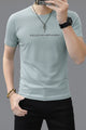 Minimal Street Wear Round Neck T-shirt In Slate Grey