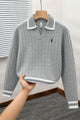 Polo Tricote Collar Imported Men's Sweater