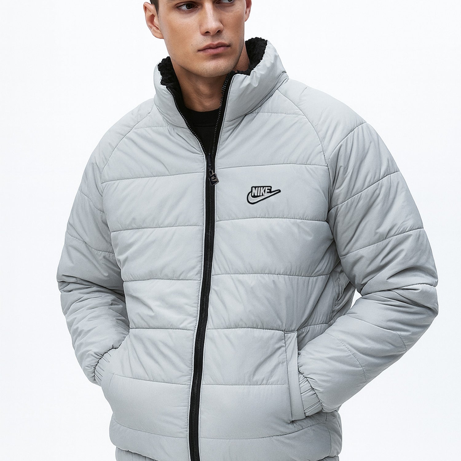 Nke Reversible Double Face Sherpa Imported Puffer Jacket
