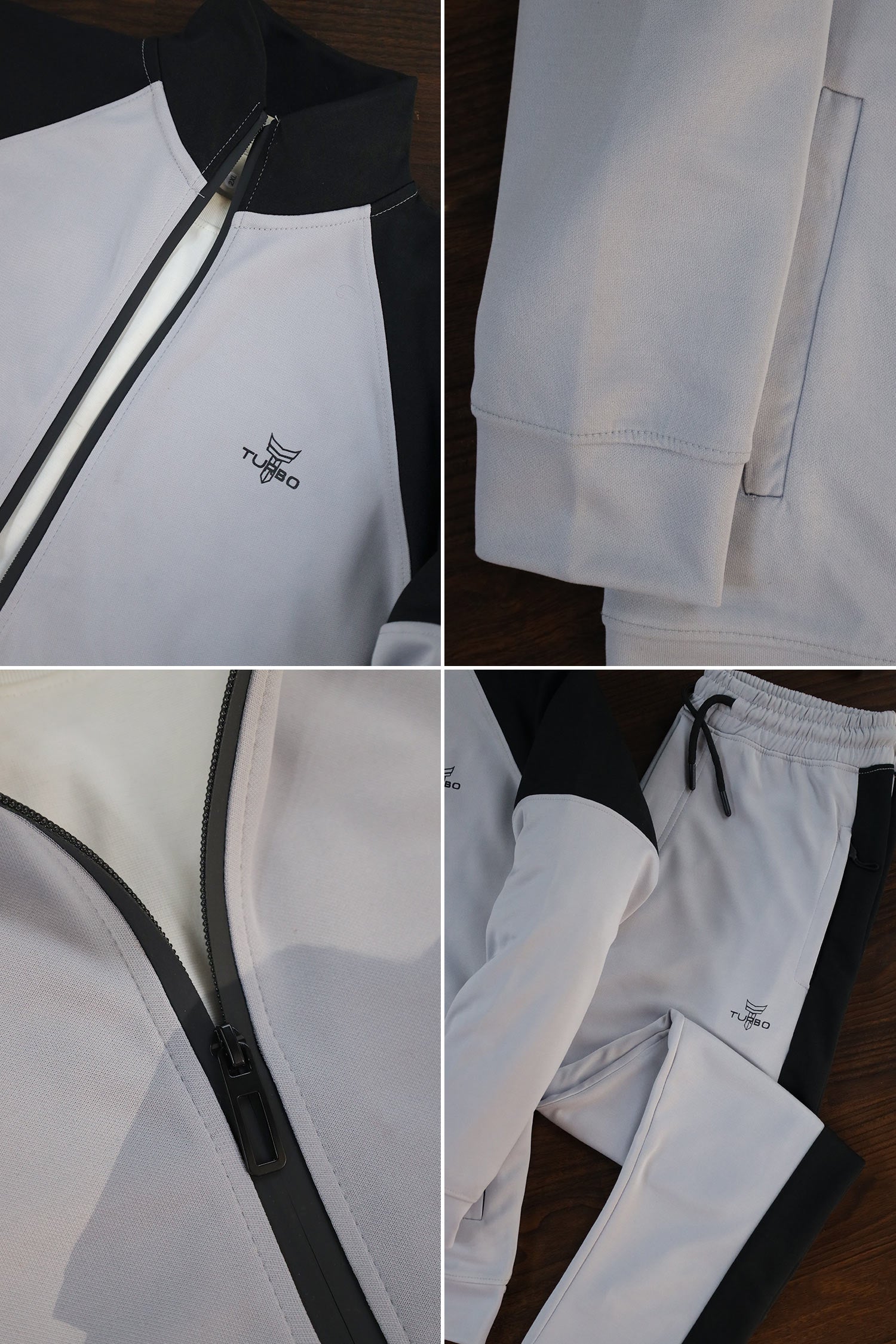 Turbo Raglan Sleeves Panel Moke Neck Zipper Tracksuit