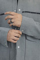 Finest High-Fashion Imported Men's Wool Jacket In Slate Grey