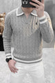 Polo Tricote Collar Imported Men's Sweater